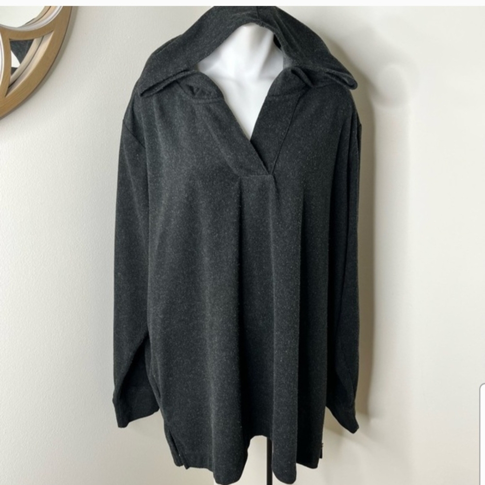 GAIAM 'Asana' Brushed Polar Fleece Dark Gray Hoodie Womens XL